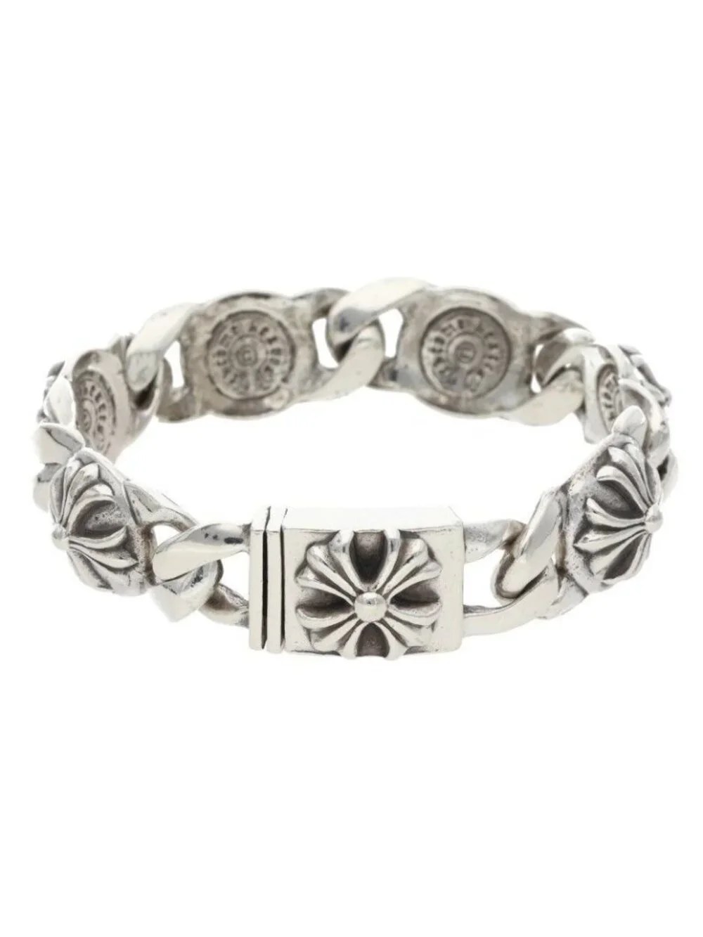 Chrome Hearts Cross Link Vintage Silver Bracelet